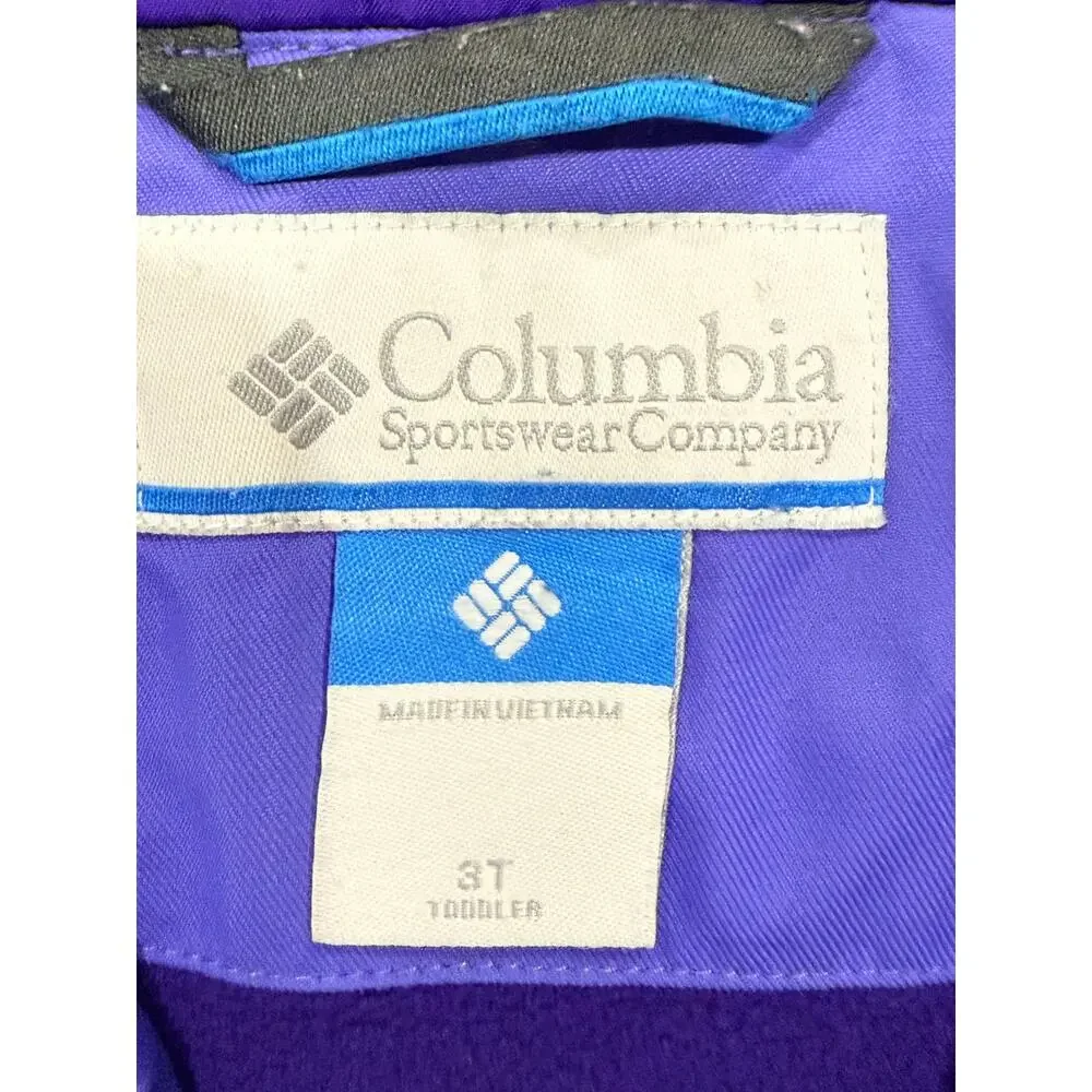 Columbia Toddler 3T Hooded Rain Windbreaker Jacket Purple Navy